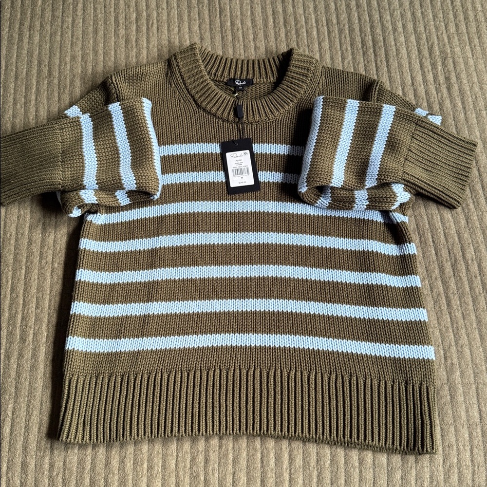 nwt rails alise stripe cotton crewneck sweater - Picture 2 of 6